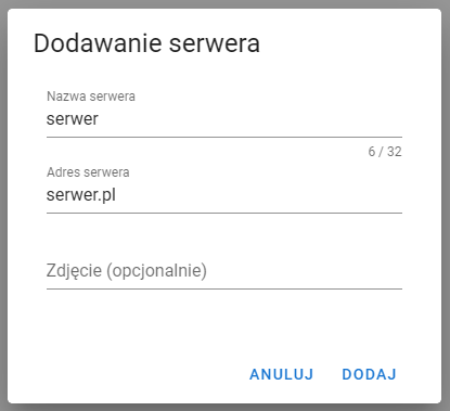 Dodawanie serwera na VIshop